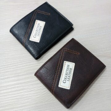 Billetera Hombre Cuero Genuino Con Costura Decorativa