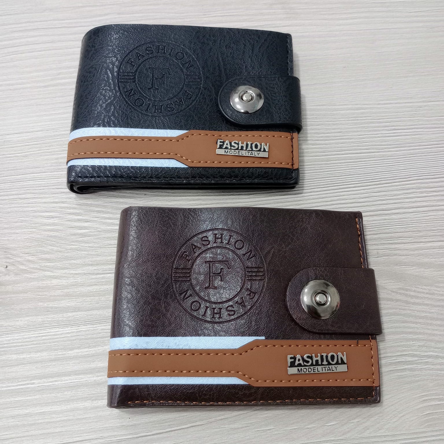 Billetera Hombre Cuero Negro Cierre Automático Diseño Moderno