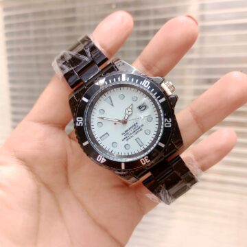 Reloj Submarinista Negro Acero Bisel Rotatorio Calendario
