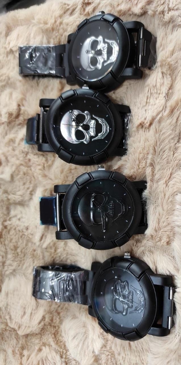 Reloj Deportivo Calavera Negro Resistente Agua - Imagen 2