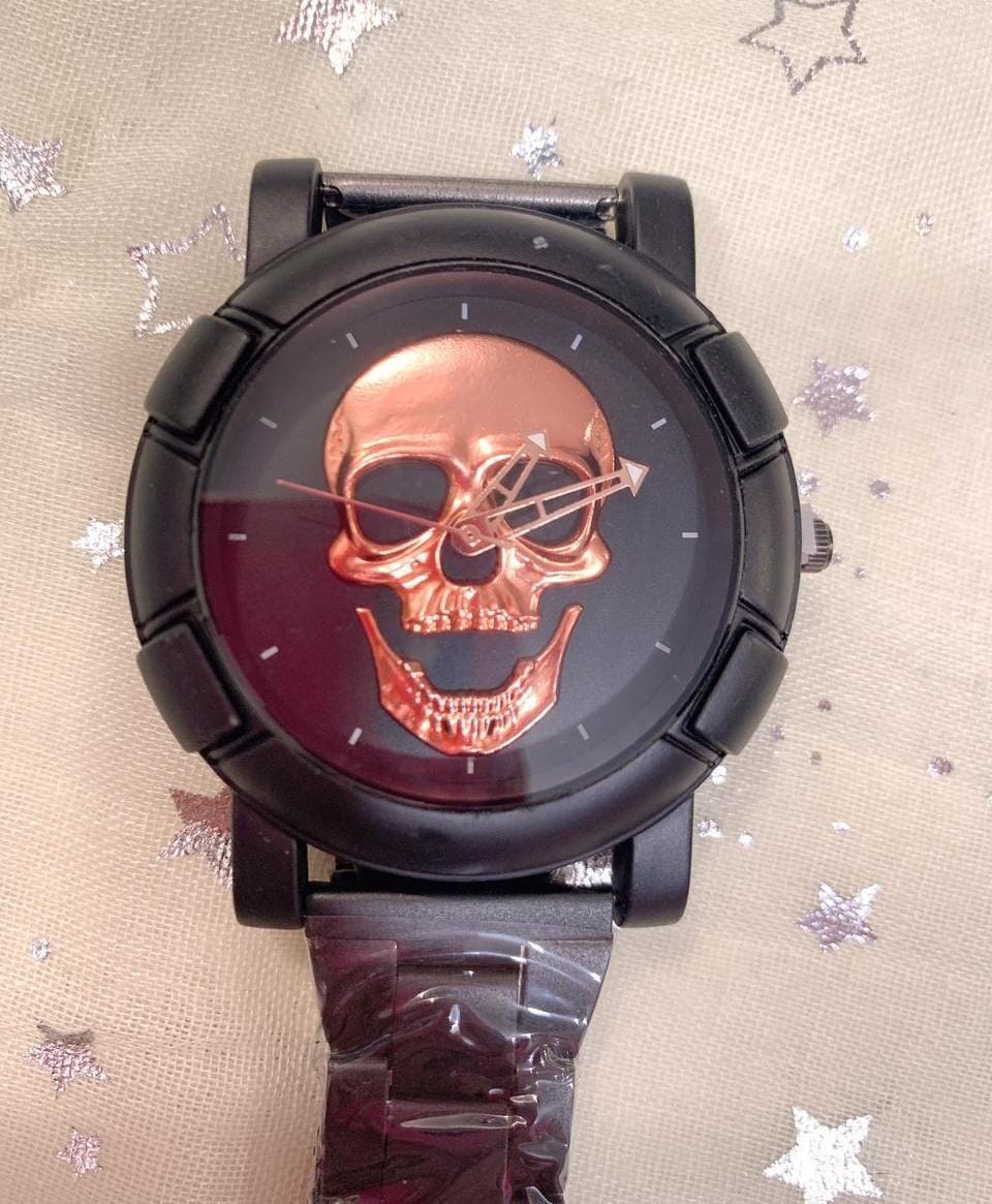 Reloj Deportivo Calavera Negro Resistente Agua - Imagen 3