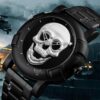 Reloj Deportivo Calavera Negro Resistente Agua