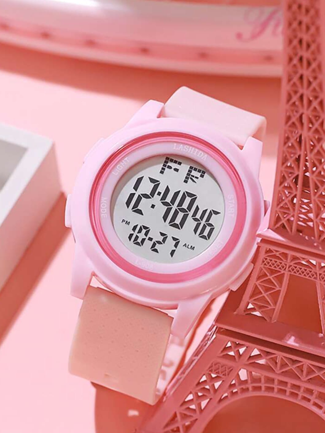 Reloj Digital Deportivo Rosa Resistente al Agua - Imagen 2