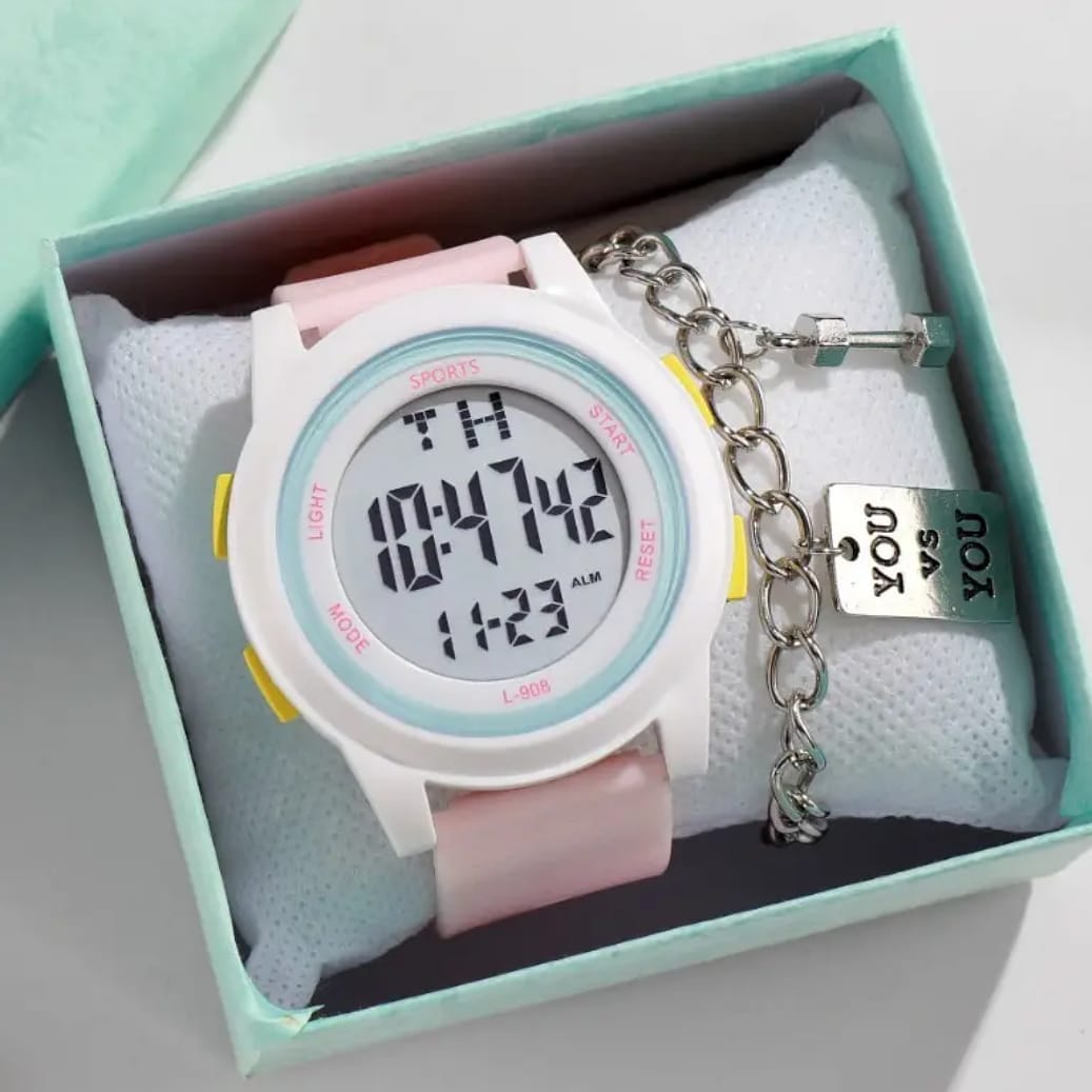 Reloj Digital Deportivo Rosa Resistente al Agua - Imagen 3