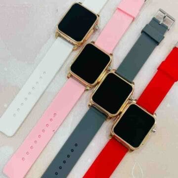 Reloj Digital Cuadrado con Correa Silicona Colores