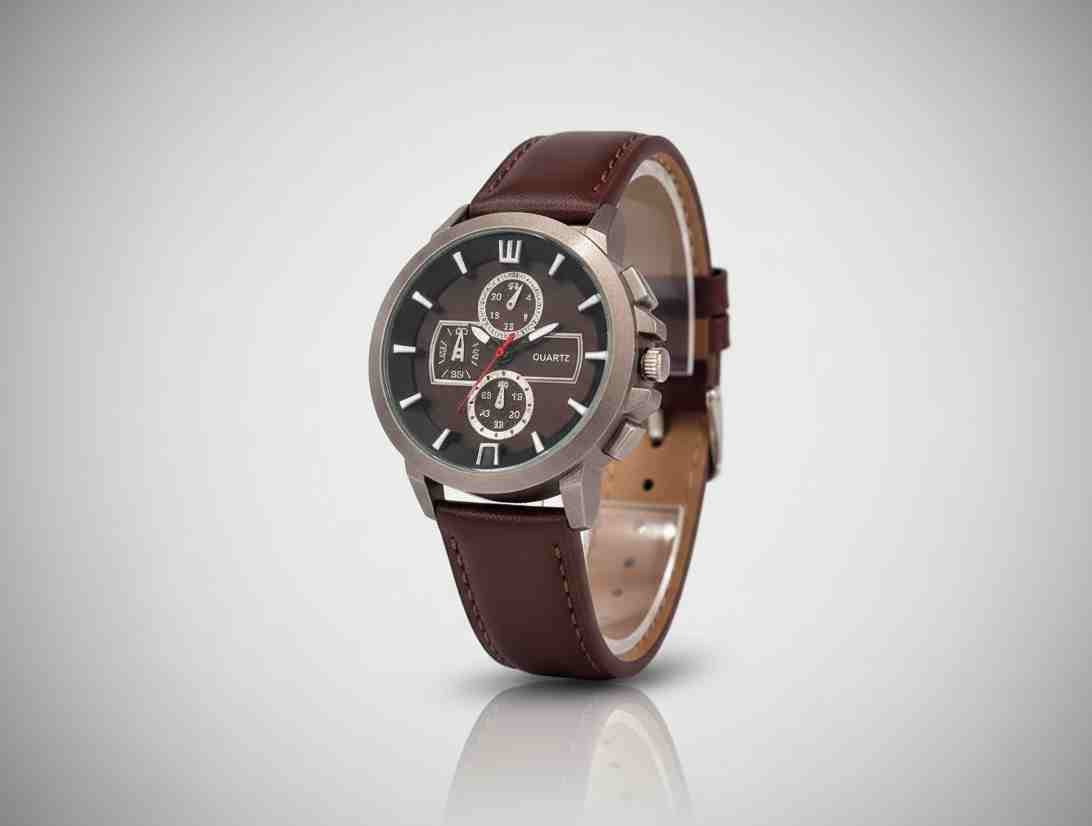 Reloj Cronógrafo Cuarzo Correa Cuero Marrón