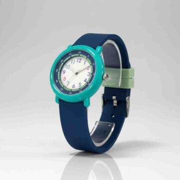 Reloj infantil analógico turquesa y azul marino con correa intercambiable