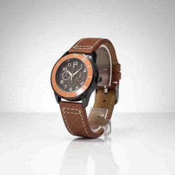 Reloj Cronógrafo Deportivo Correa Cuero Marrón