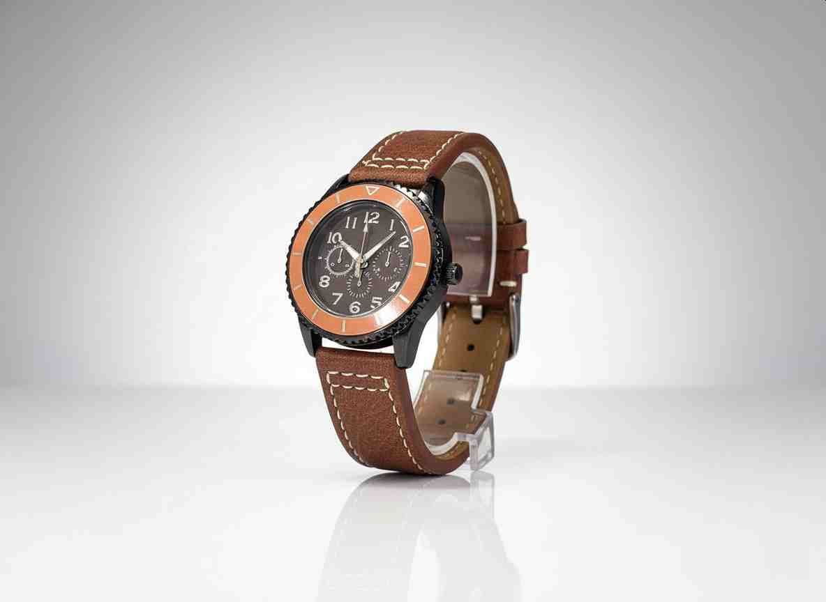 Reloj Cronógrafo Deportivo Correa Cuero Marrón