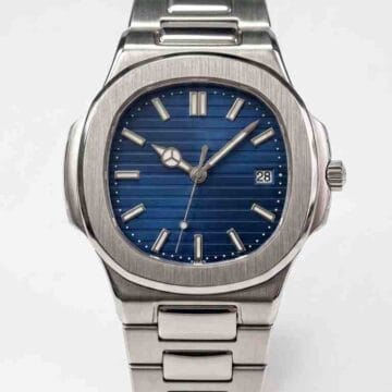 Reloj de acero inoxidable esfera azul con fecha