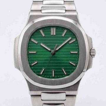 Reloj de acero inoxidable con esfera verde y fecha