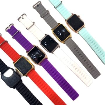 Reloj Digital Cuadrado con Correa de Silicona Intercambiable