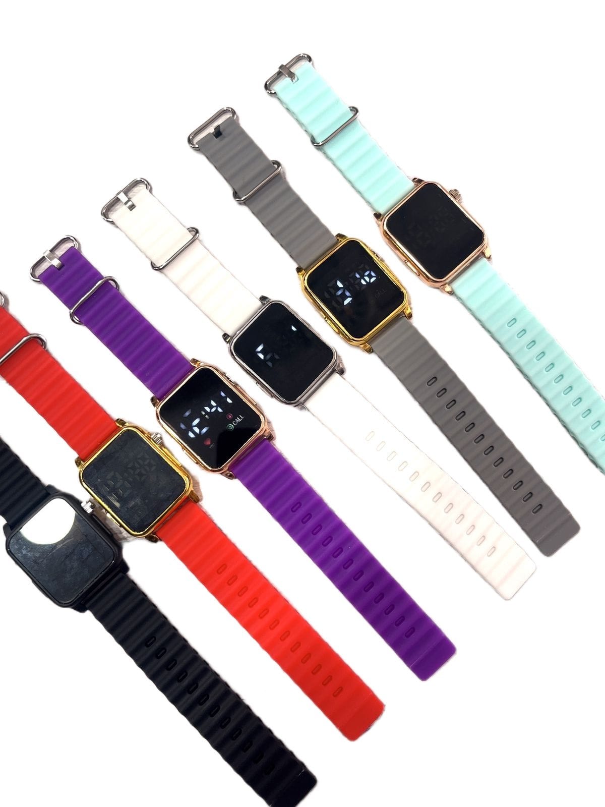 Reloj Digital Cuadrado con Correa de Silicona Intercambiable