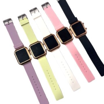 Reloj digital cuadrado correa silicona colores variados