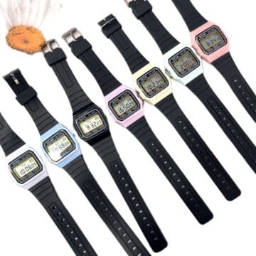 Reloj Digital Cuadrado con Correa Negra Ajustable
