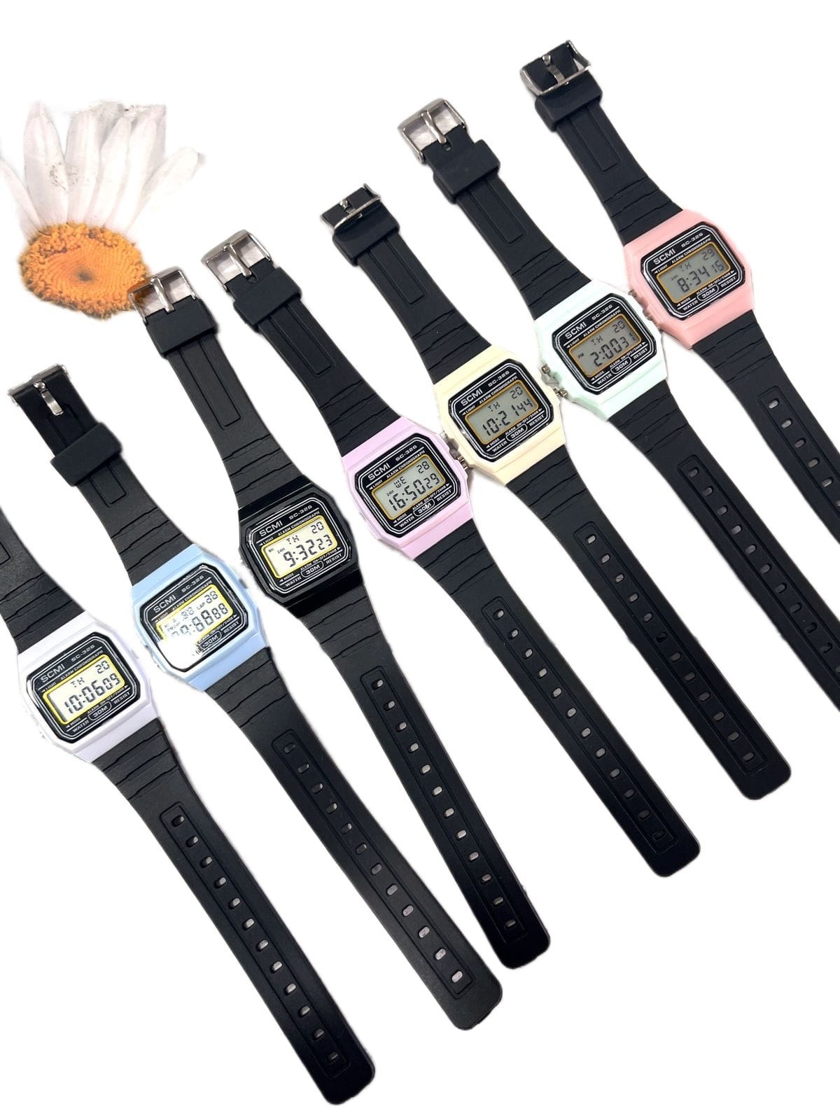 Reloj Digital Cuadrado con Correa Negra Ajustable