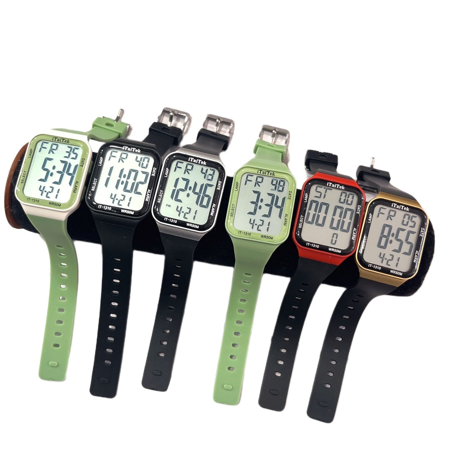 Reloj Digital Deportivo Rectangular con Correa de Goma