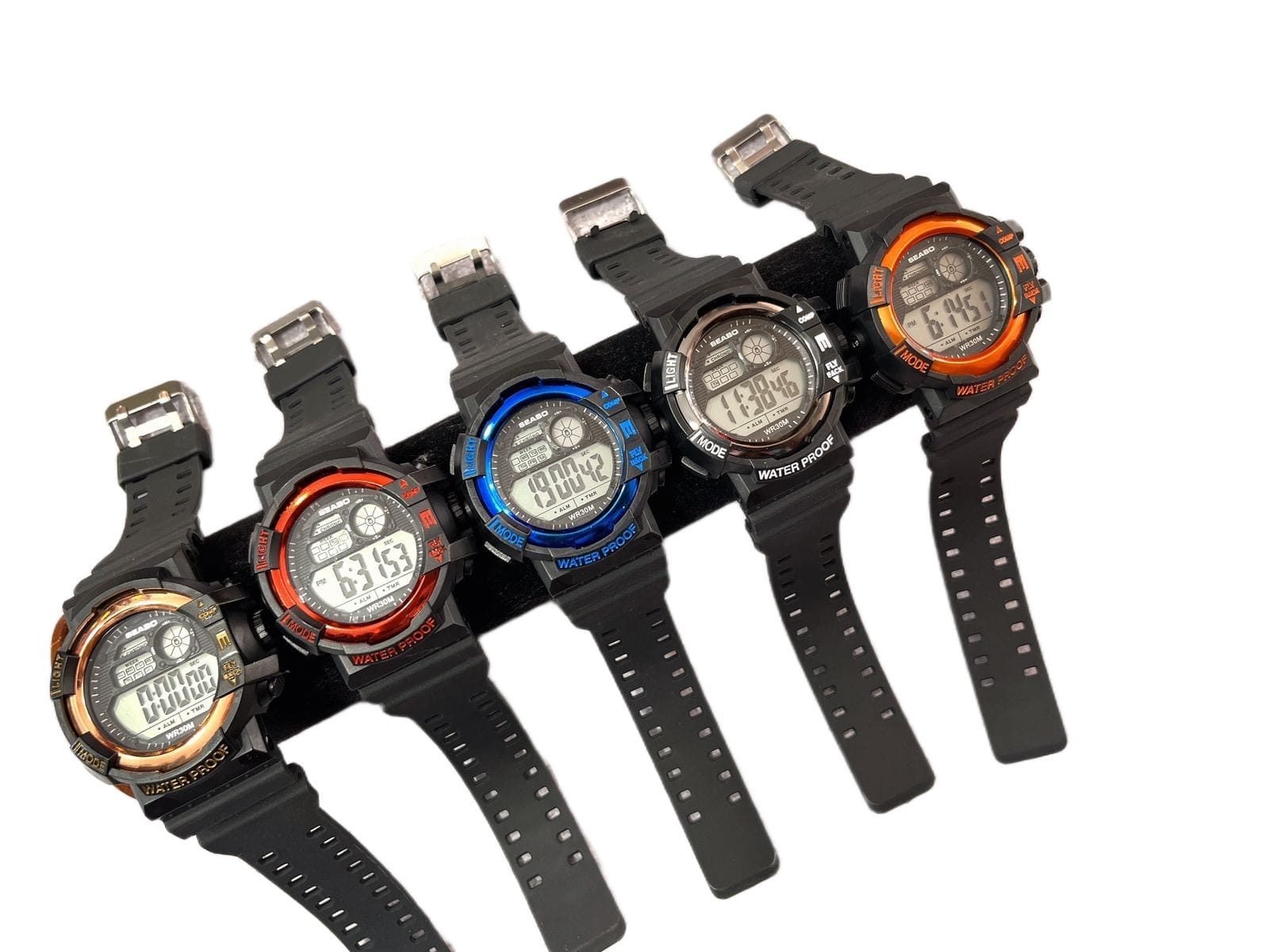 Reloj Digital Deportivo Resistente al Agua Negro