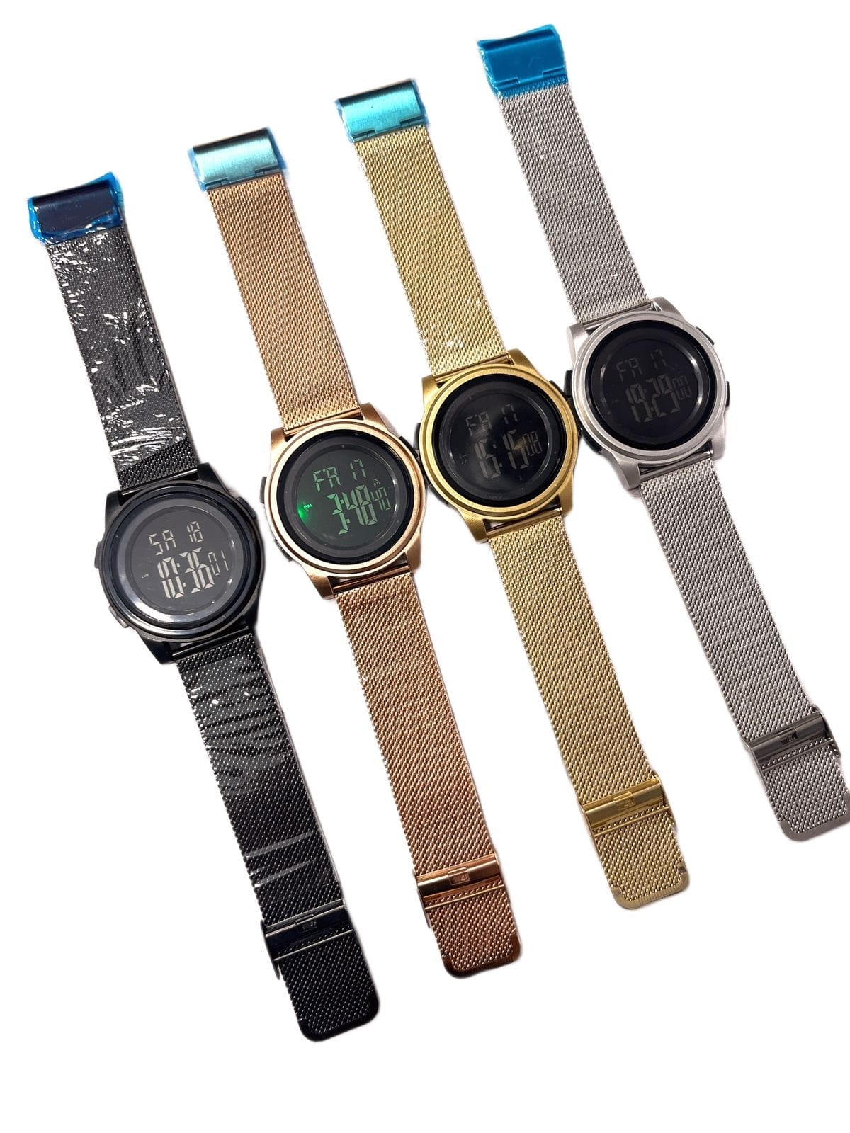 Reloj Digital con Malla Metálica y Pantalla LED