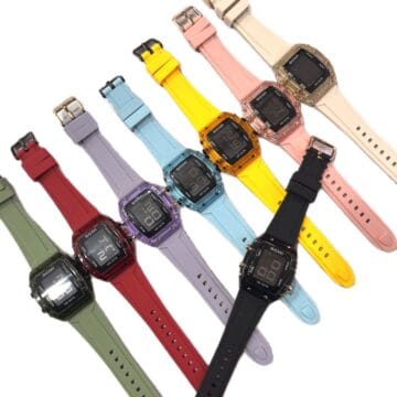 Reloj Digital Cuadrado con Correa de Silicona Colores