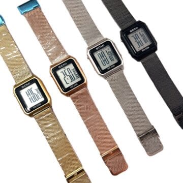 Reloj Digital Cuadrado con Malla Metálica Ajustable