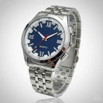 Reloj analógico acero inoxidable esfera romana