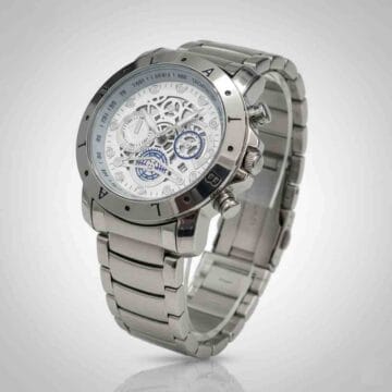 Reloj Cronógrafo Plateado Acero Inoxidable Esquelado