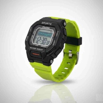 Reloj Digital Deportivo Resistente al Agua Verde Neón