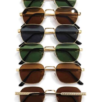 Alternative view of Lentes de Sol Estilo Aviador Hexagonal