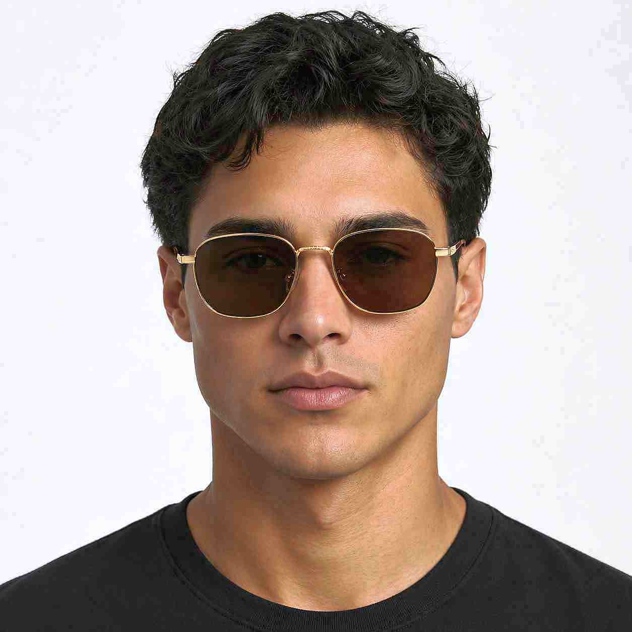 Lentes de Sol Estilo Aviador Hexagonal
