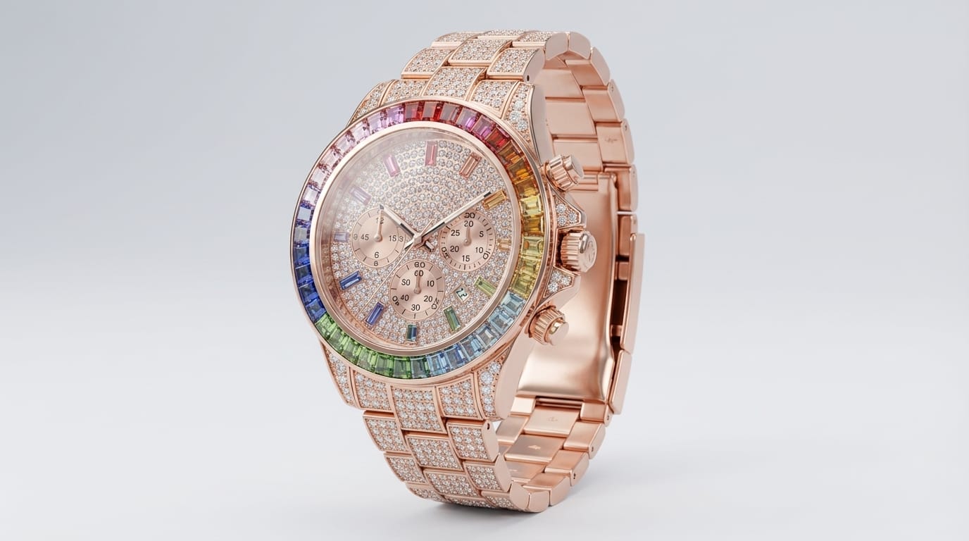 Reloj De Cuarzo con strass y bisel multicolor - Imagen 2