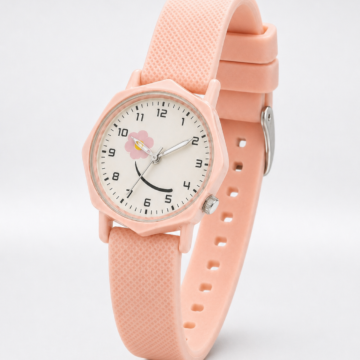 Reloj analógico con malla texturada