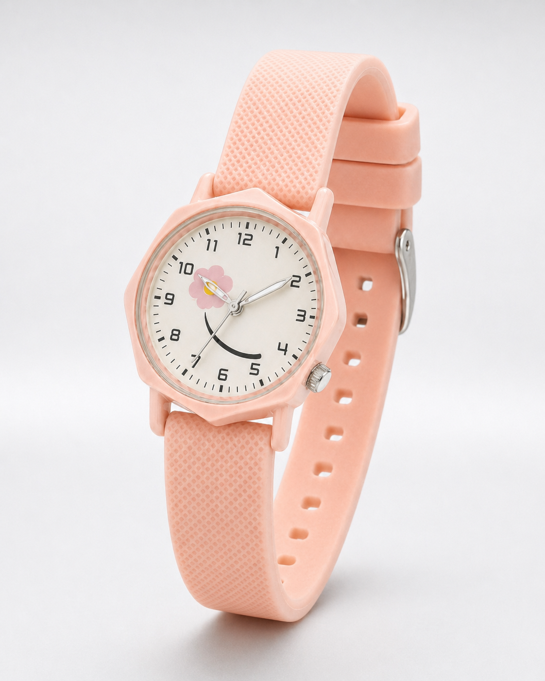 Reloj analógico con malla texturada