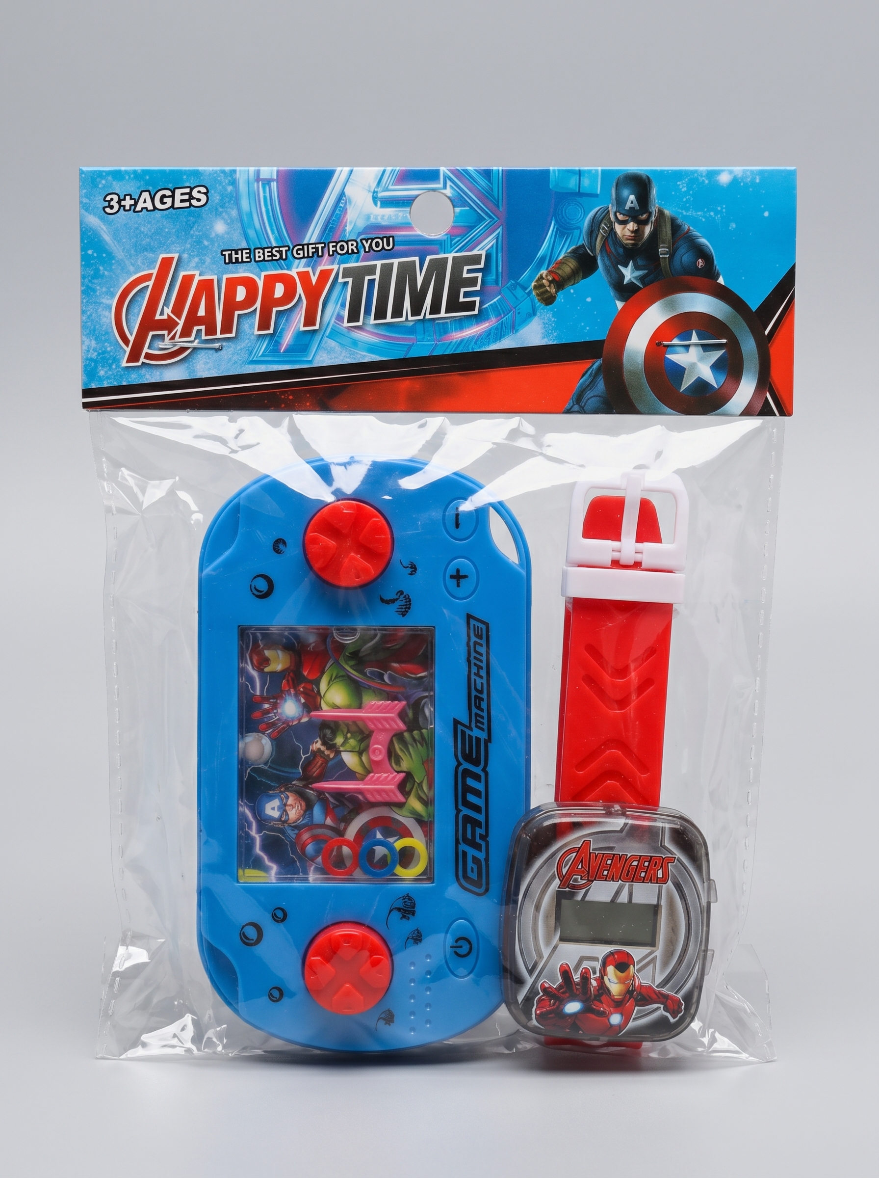 Set infantil con reloj digital y juego de agua azul