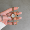 Reloj con Pulsera Brillo Dorado para muje