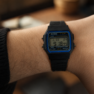 Reloj digital retro negro y azul por mayor