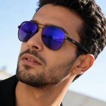 Anteojos de sol aviador unisex con lentes espejados verde y azul